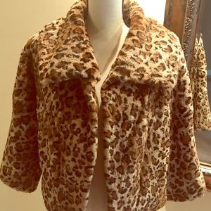 Adrienne Landau real rabbit fur crop jacket
